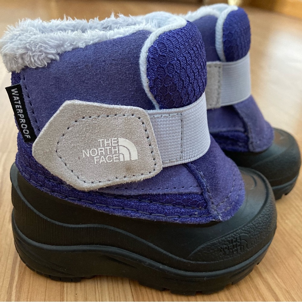 The North Face Kids Purple Waterproof Snow Boots with Black Sole